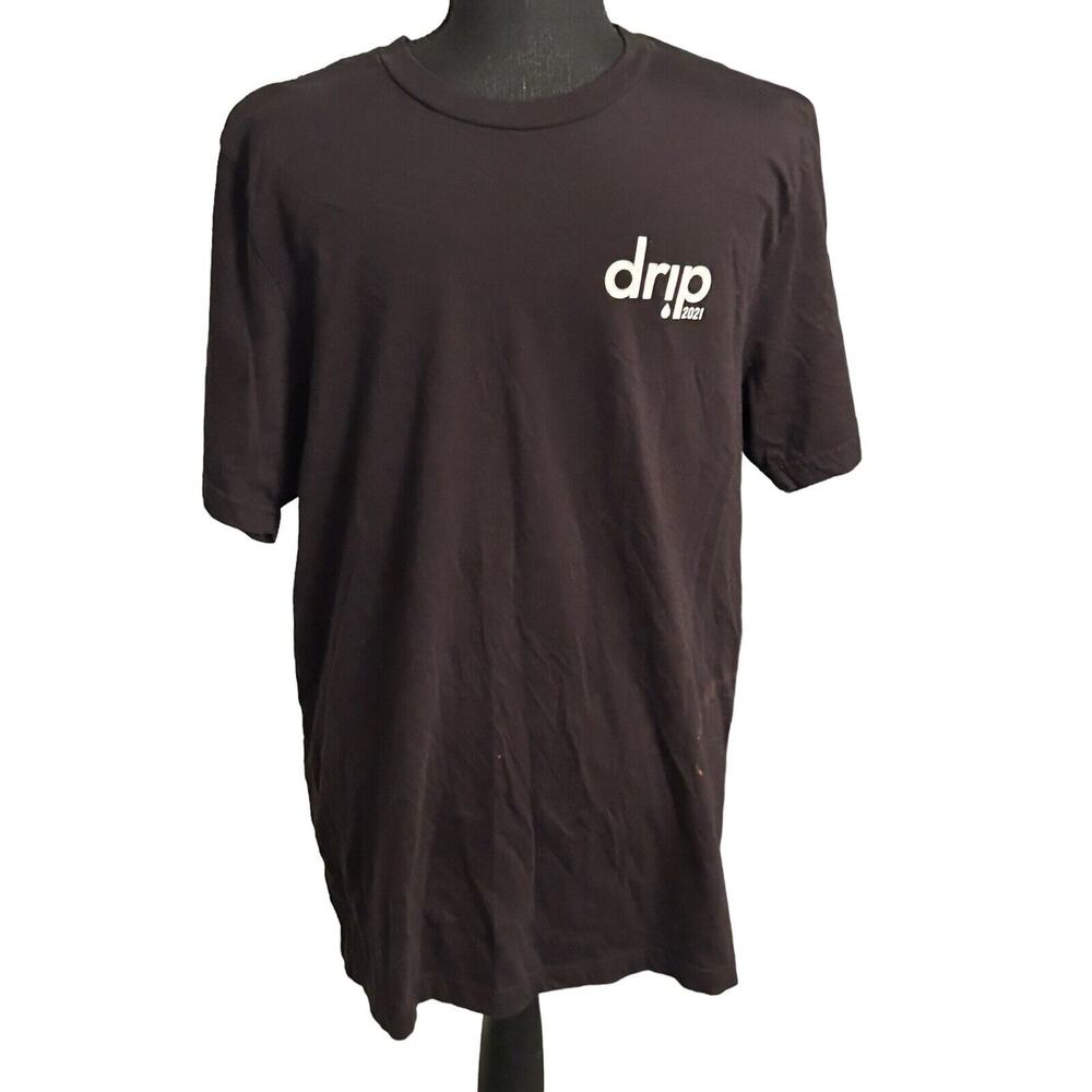 Drip Shirt Adult Large Red Black‎ Spell Out Pullover Tee Mens